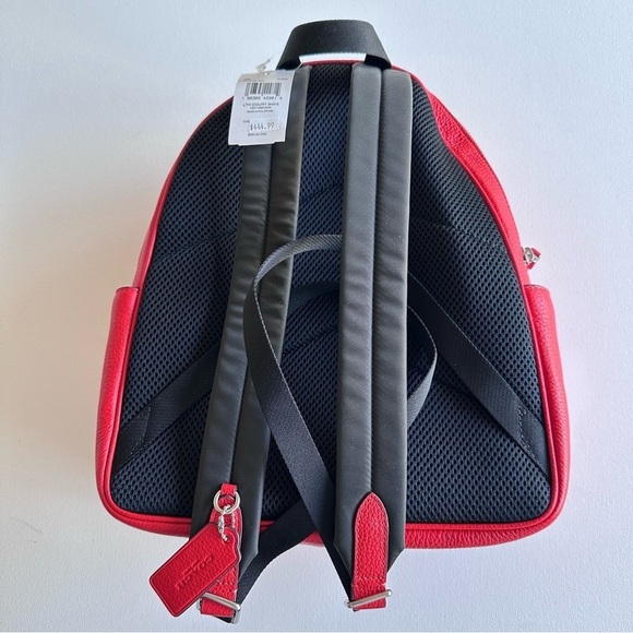 COACH Miami Red Court Pebbled Leather Backpack main image 4